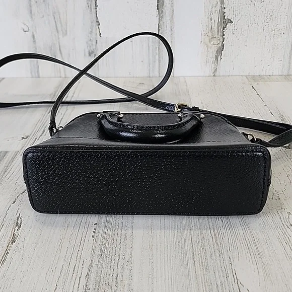 Kate Spade black mini Rachelle satchel purse handbag crossbody 100% cow leather